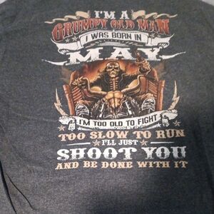 Men's Graphic T-Shirt - Dark Gray "Grumpy Old Man"